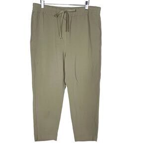 Reiss US 12 Green Sage Fern Pull On Trousers Pant Tapered Fit Wool Blend Pockets